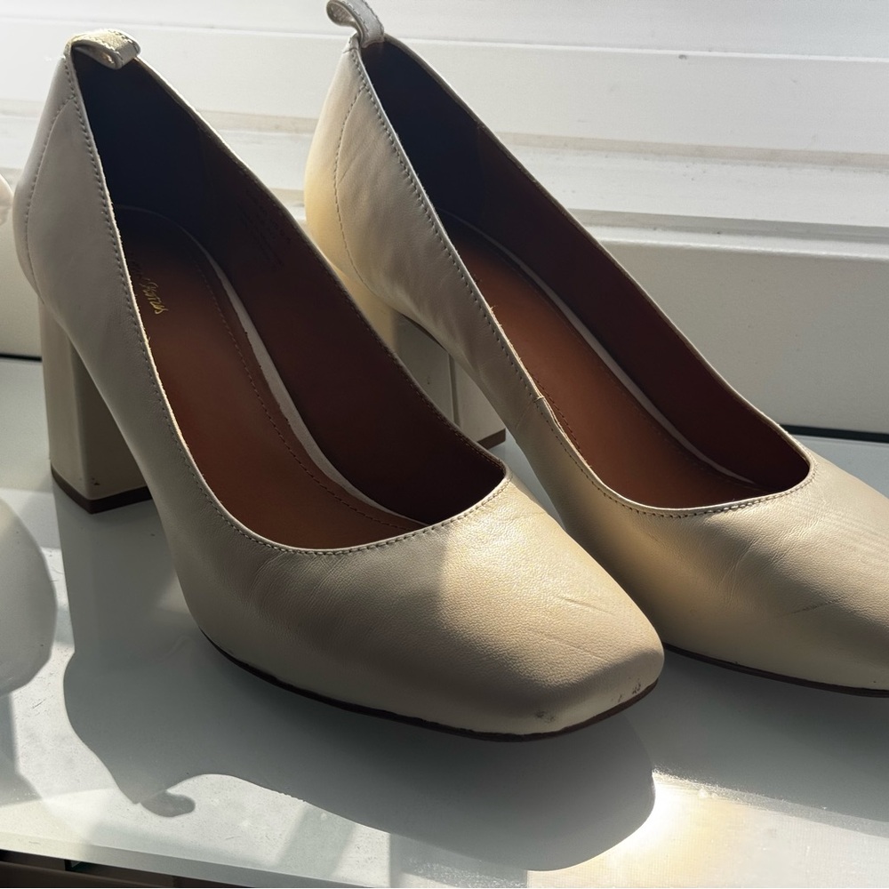 & Other Stories Cream Block Heel Shoes